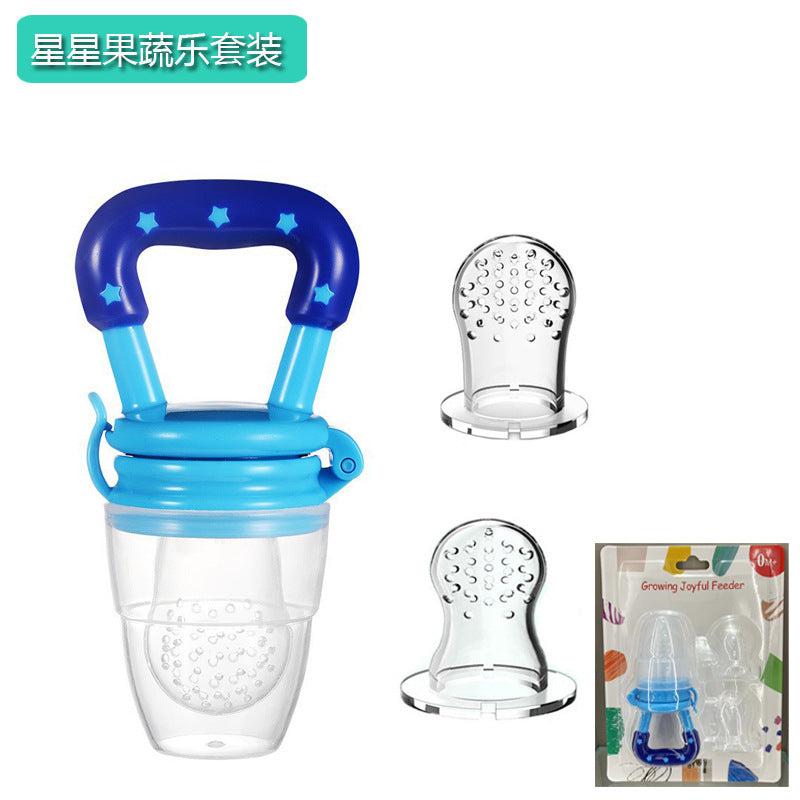 English card pack, baby star fruit and vegetable music, large, medium and small mesh bag set, fruit complementary food bite music, silicone mesh