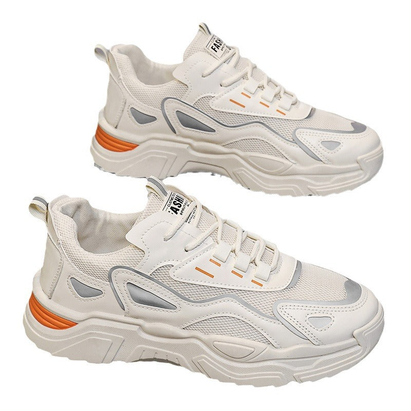 Men's shoes 2025 new trendy spring breathable athletic casual shoes running versatile student mesh height increasing chunky sneakers