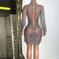 supply classy rhinestone mesh elastic european and american african sexy silm dress