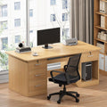 Computer desk set - modern minimalist home office desk and chair with drawer - single person office desk