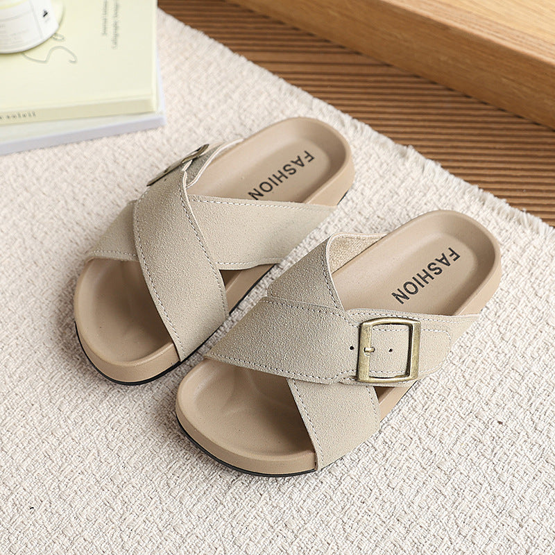 Birkenstock boys' cork sandals - new summer casual style for kids, indoor/outdoor flip-flops for older children