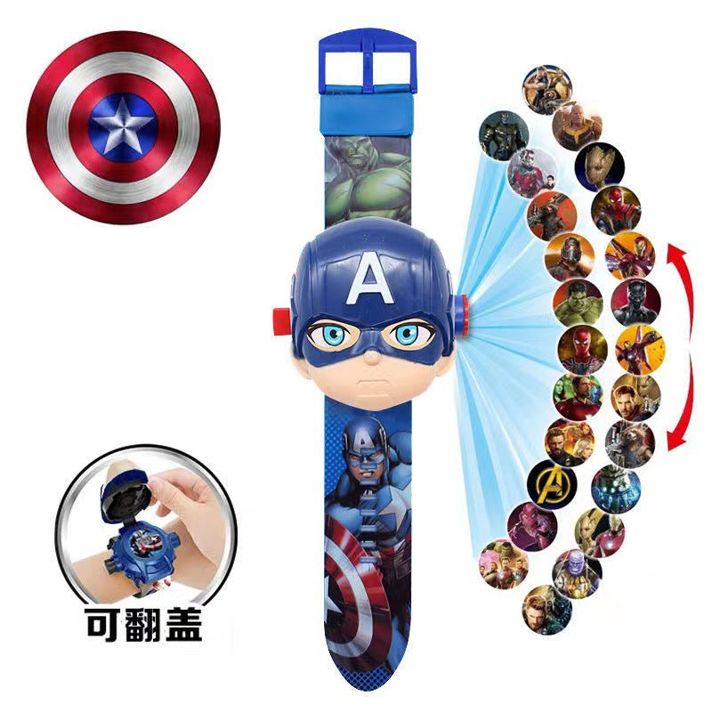 Kids' cartoon electronic watch - ages 3-8 - projector & luminous display - perfect for preschoolers, elementary school students, boys & girls