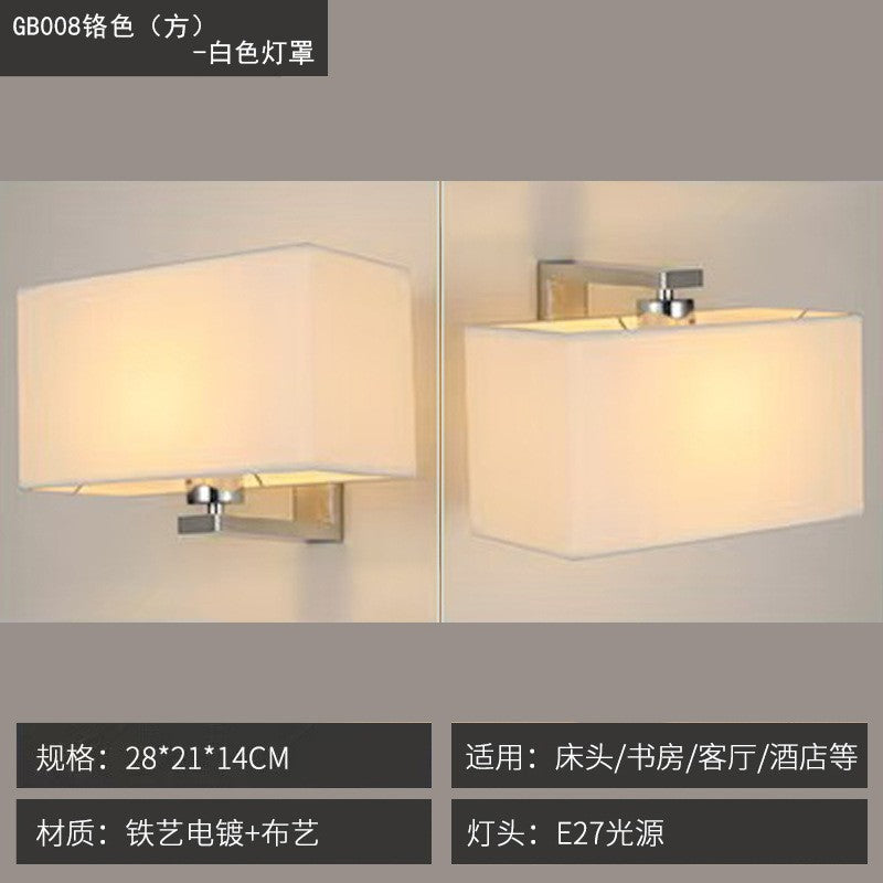 Wall lamp popularcasual up and down adjustment installation room reading master bedroom bedside lamp normcore fabric lampshade led lamp