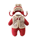 Baby new year clothes winter clothing chinese style one-piece small month-old baby girl new chinoiserie hundred days red outing climbing suit
