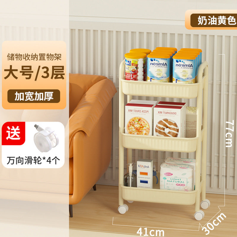 Multi-tier rolling cart organizer - portable storage rack for snacks, kitchen, bathroom, and more