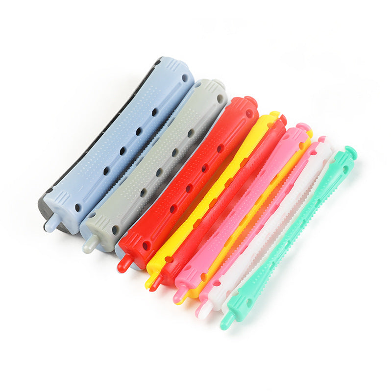 Cross-border hot-selling two-color ironing plastic ironing bar perm styling hair cutting tool with hair salon utensils curling iron wholesale