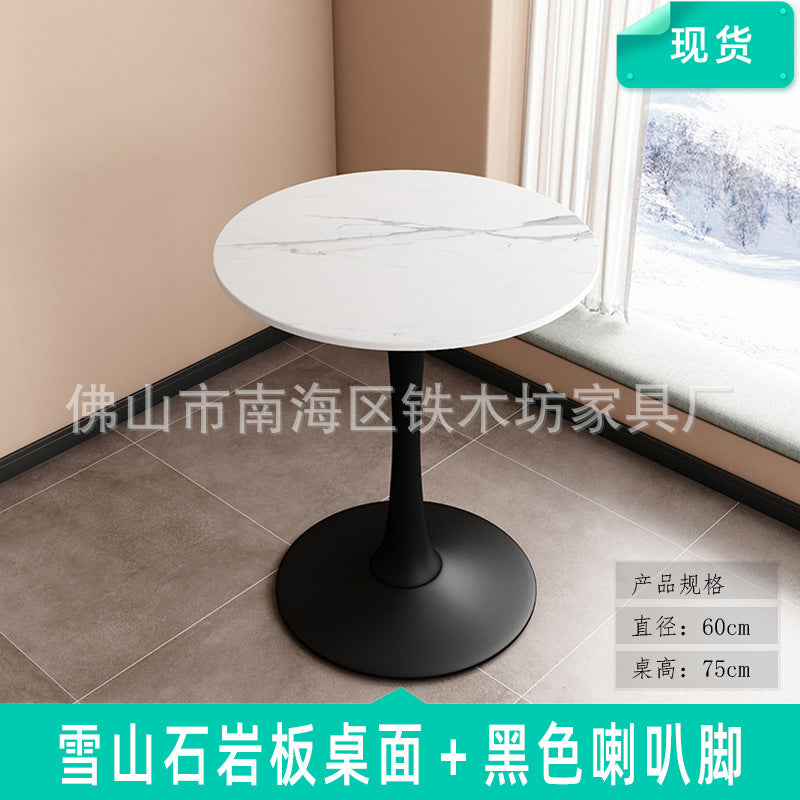 Customized commercial slate dining table simple table bar milk tea fast food restaurant canteen rectangular table apartment negotiation table and chairs