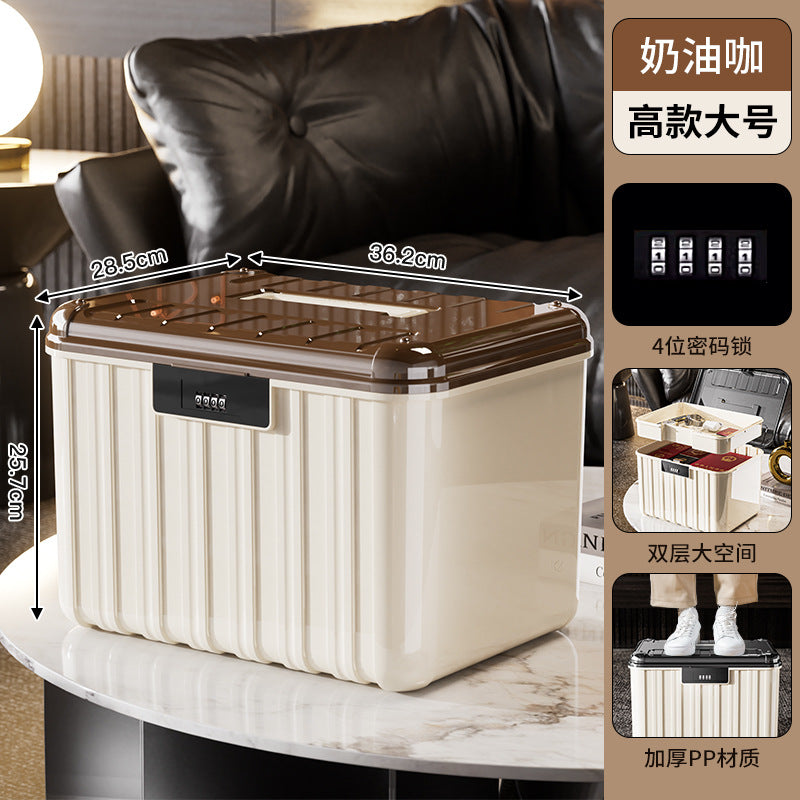 Password box with lock storage box, living room, bedroom, ID, pharmaceutical jewelry storage box, multi-specification layered storage box