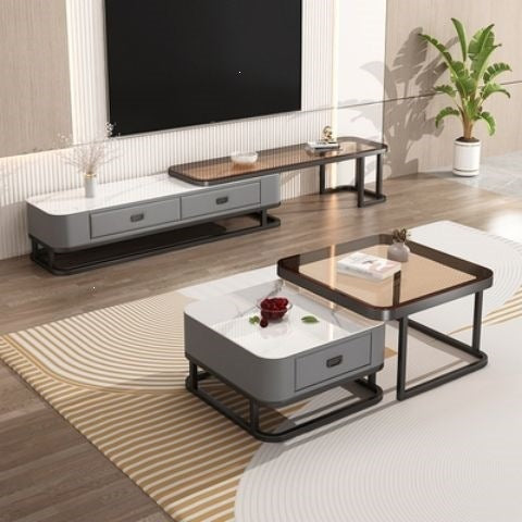 Rock slab coffee table living room for homenew arrivalaccessible luxury marble table foldablenormcore coffee table small apartment
