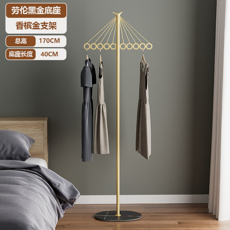 Luxury-feel metal coat rack with sturdy base - freestanding overcoat and windbreaker storage rack with multiple hooks for decorative storage