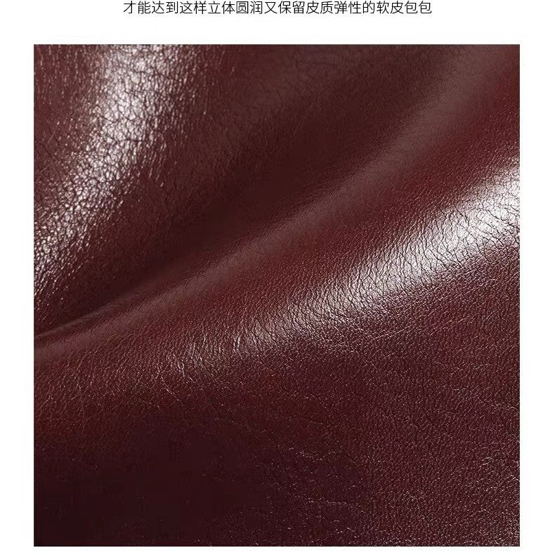 Genuine leather bag women's 2024 spring and summer new arrivalclassy niche small toe first layer cowhide women's bag shoulder crossbody bag
