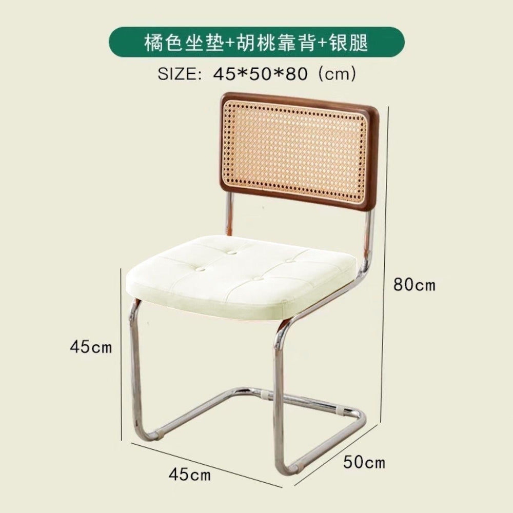 Scandinavian rattan chair iron art for home solid wood backrest chair armrest retro dining chair popularinsaccessible luxury medieval chair
