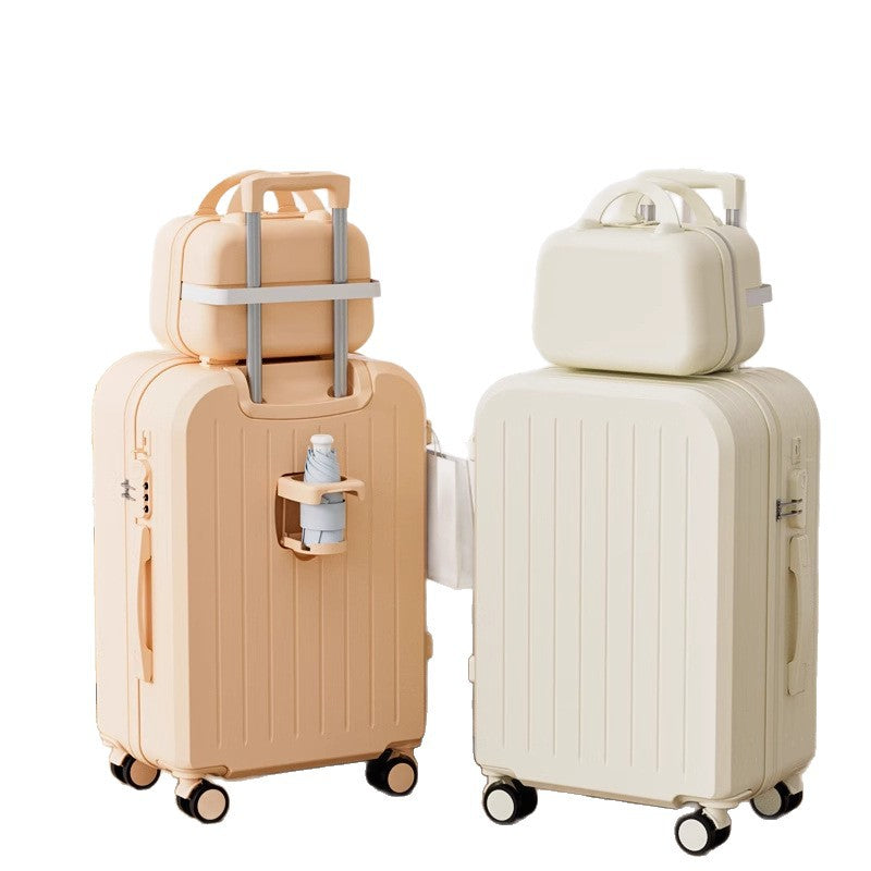 New arrival luggage box female pull rod box male strong and durable student universal wheel 20inch password suitcase small leather box