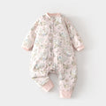 Baby muslin swaddle sleep sack - bamboo fiber, spring/summer, unisex, split-leg design, newborn zipper closure, front 6-layer, back 4-layer