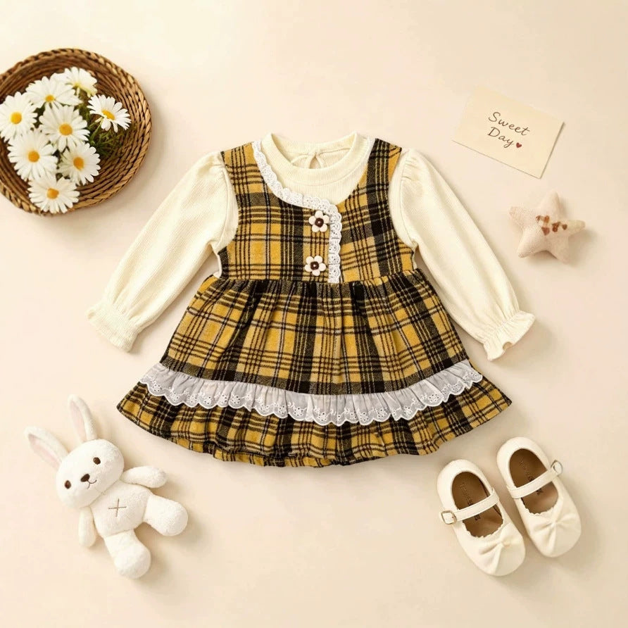 Autumn sweet two-piece style girls' dress - simple, elegant, and adorable - dreamy and super cute dress for