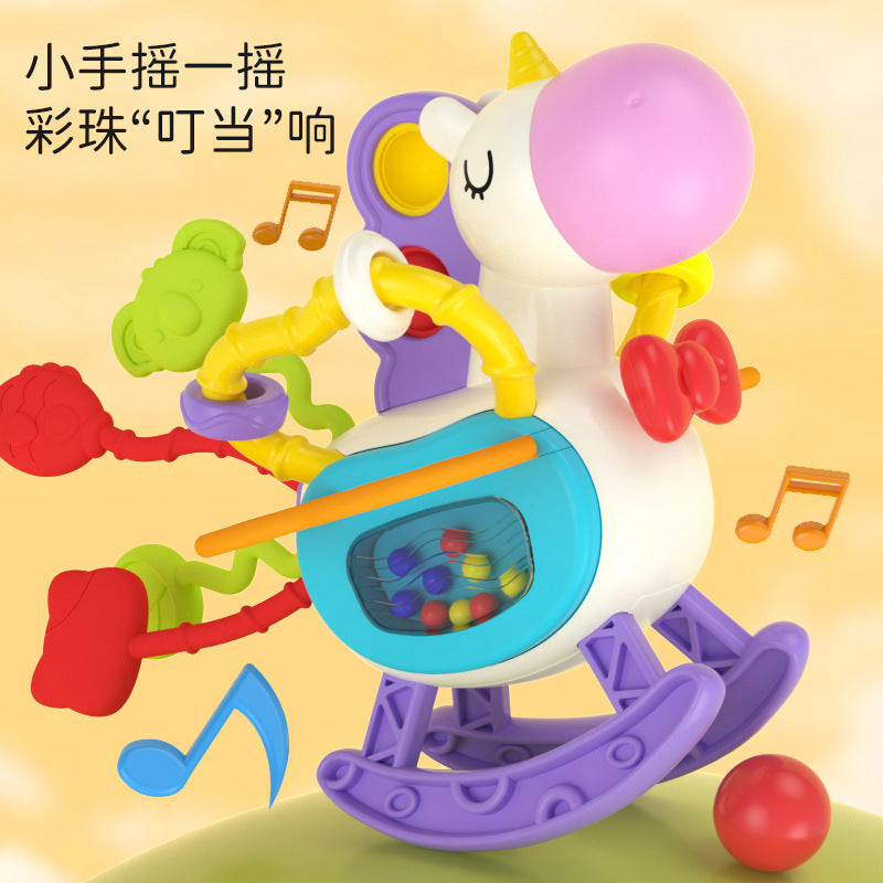 New Pony Lara Le Infant and Toddler Little Hand Finger Swatting Music Press Soft Rubber Rattle Infant and Toddler Educational Toys
