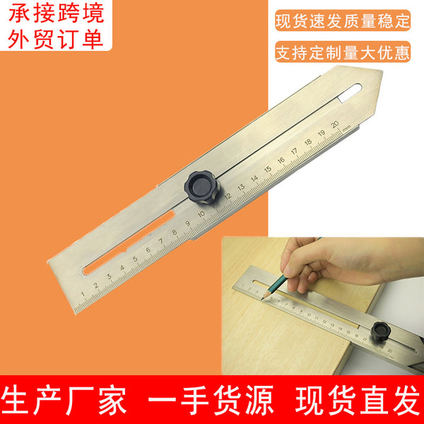0-100/200MM stainless steel scribing ruler scribing gauge woodworking limit measuring tool woodworking ruler wholesale