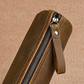 Hot-selling retro genuine leather stationery pencil case, top grain crazy horse leather handmade coin purse, student stationery organizer