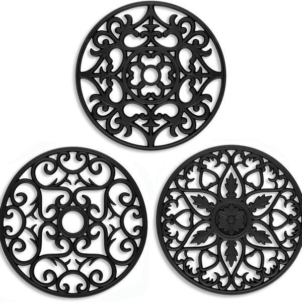 Silicone hollow placemat, non-slip and thermal insulation pot mat, kitchen anti-scalding and high temperature insulation mat, dining table mat, silicone coaster