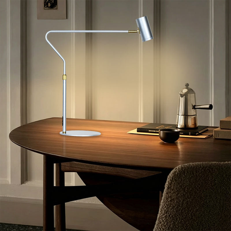 Retractable led desk lamp - dimmable, color temperature adjustable, usb powered, minimalist design for living room, bedroom, eye protection, study, and office