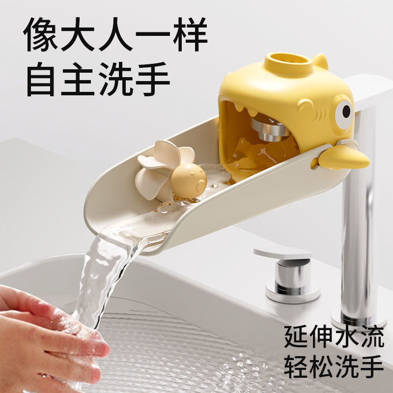 Shield dad kids faucet extender baby hand wash cartoon silicone long extension splash-proof handy gadget nozzle