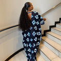 European and american women's clothing  autumn new collection: sweet and fresh printed loose plus size v-neck batwing sleeve maxi dress