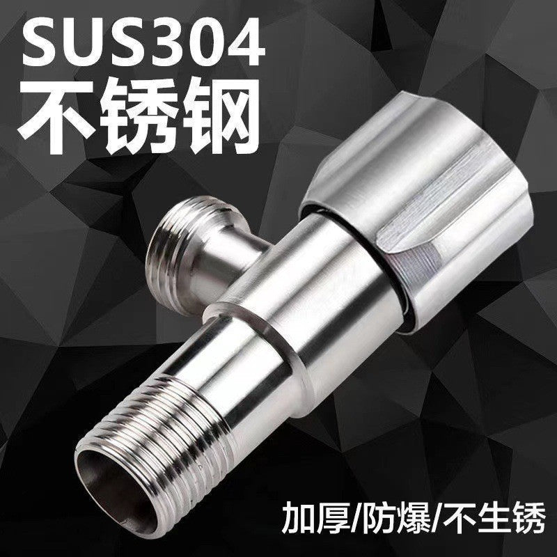 Angle valve 304 stainless steel ball valve body copper ball core dn15rf batch lengthening manufacturers wholesale hot and cold water triangle valve