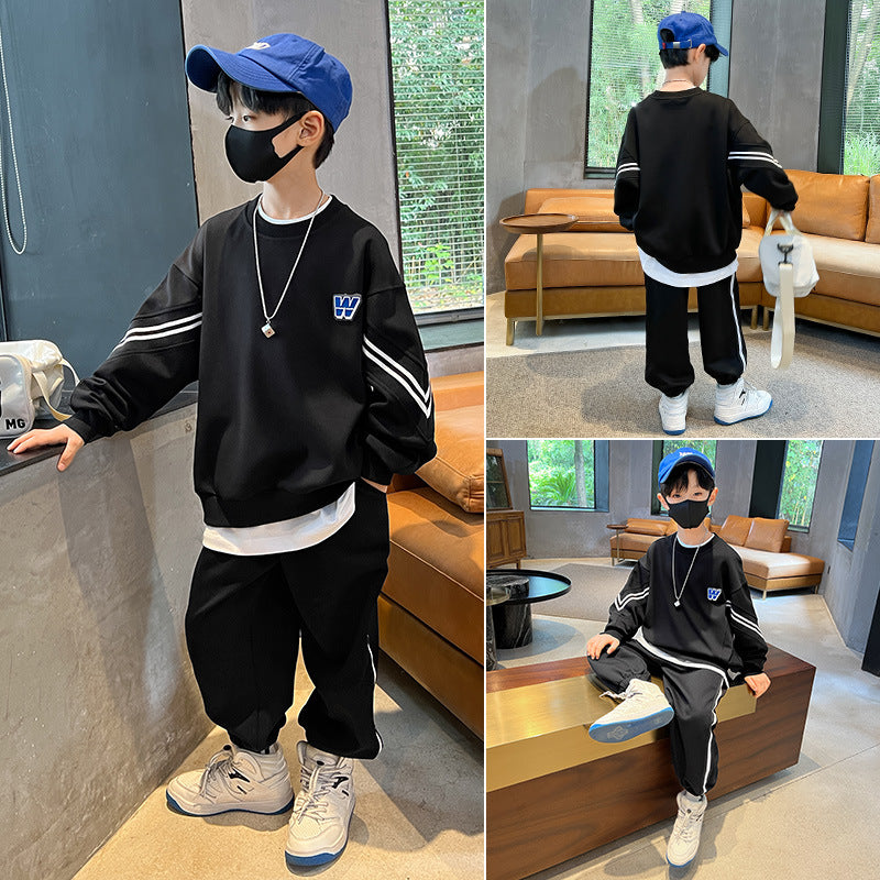 Boys' fall tracksuit set - new  collection - mid-to-large size boys' sweatshirt and sweatpants - spring/autumn casual trendy kids' clothing