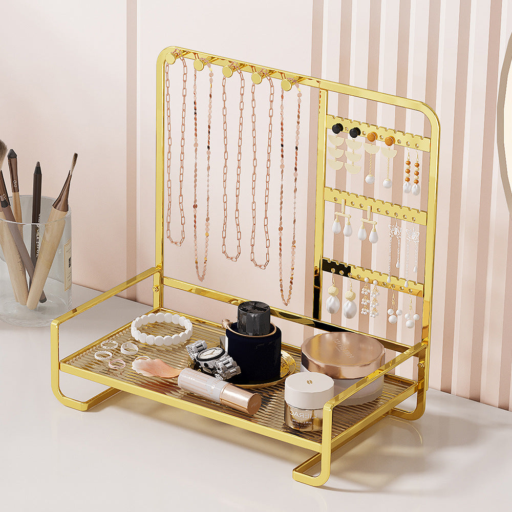 Cross-border jewelry display stand, jewelry storage rack, necklace, bracelet rack, wrought iron ring tray, earrings, earrings, hanger.