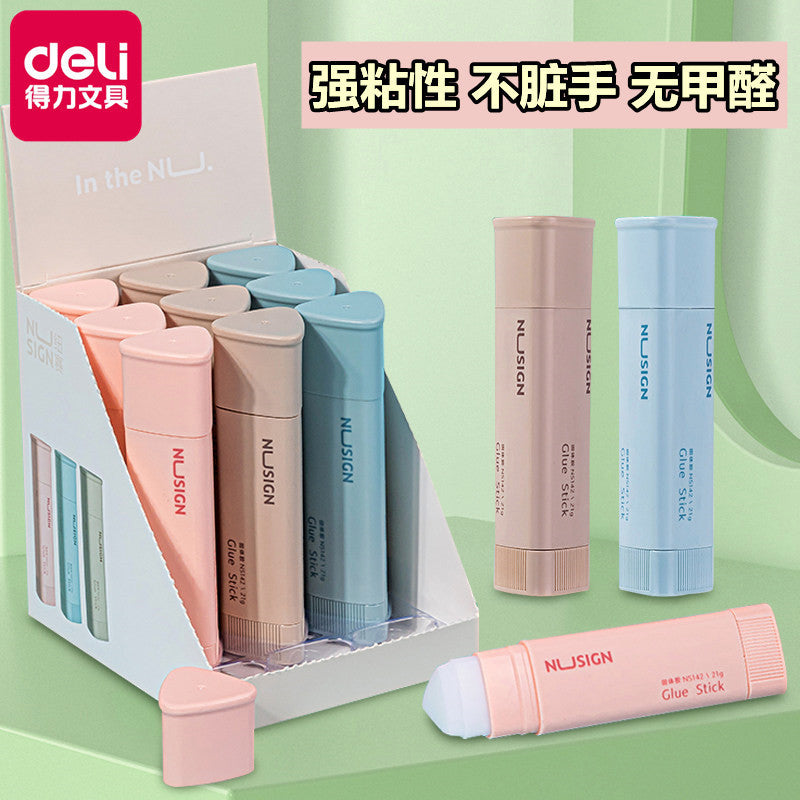 Deli NS142 student solid glue formaldehyde-free triangle solid glue large capacity 21g high viscosity glue stick