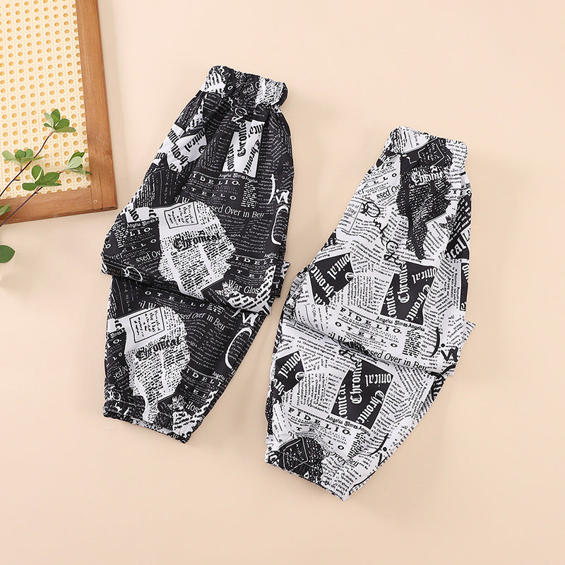 Pantssummer thin summer clothes big kids girls loose style ice silk bloomers summer kids anti-mosquito pants