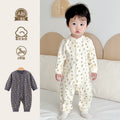 Baby cotton romper - newborn long sleeve bodysuit - autumn baby crawling suit