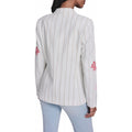 Amazon fashionstripeslong sleeves suit outwear women springnew arrivalfashionretroeleganttops