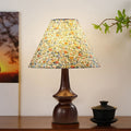 Vintage-inspired solid wood table lamp with floral fabric shade - perfect for bedroom, bedside, b&b, study, and ambiance lighting. direct from the manufacturer