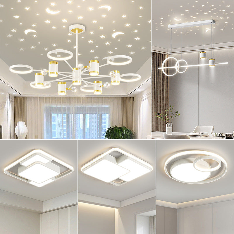 Living room chandelier 2023 modern simple projection light Guangdong Zhongshan lighting whole house combination package led light