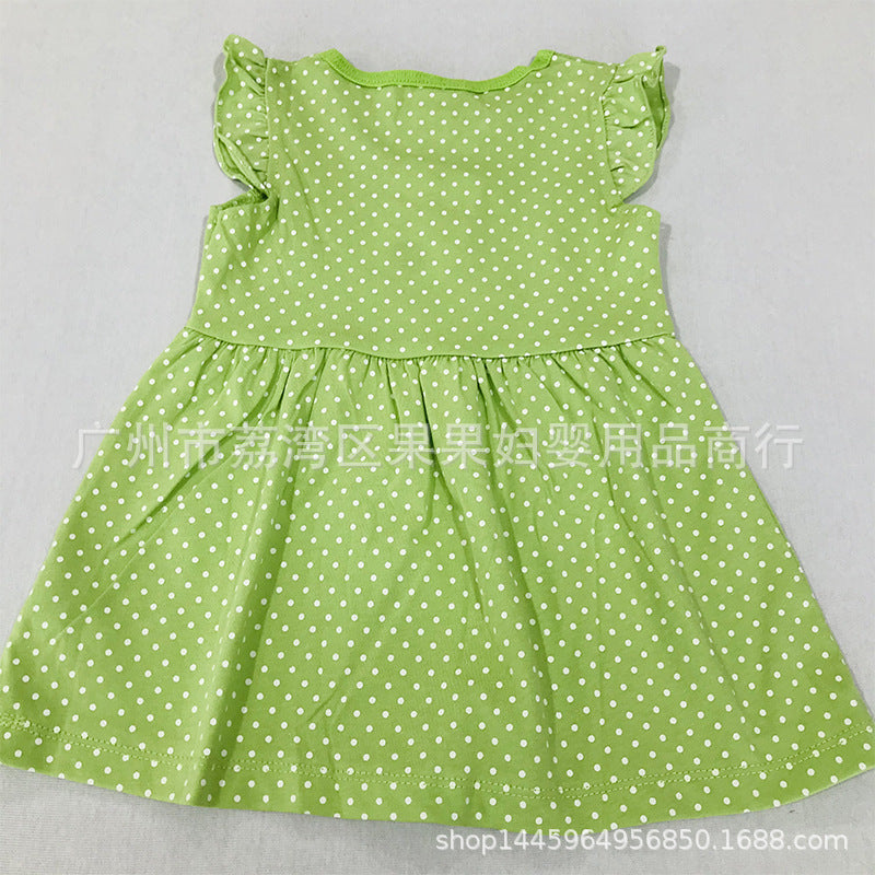 Girls' summer princess dress, 2020 new korean style, cute printed skirt for baby girls, trendy for 2-3 year olds