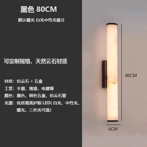 Modern casual marble round tube wall lamp hotel sales department corridor foyer accessible luxury bench decorative wall lamp custom size