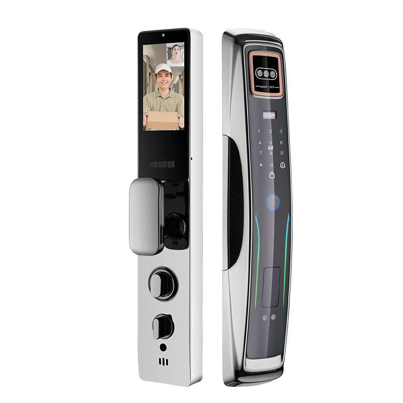 Electroplated smart lock face recognition fingerprint lock video intercom smart door lock electronic lock password lock