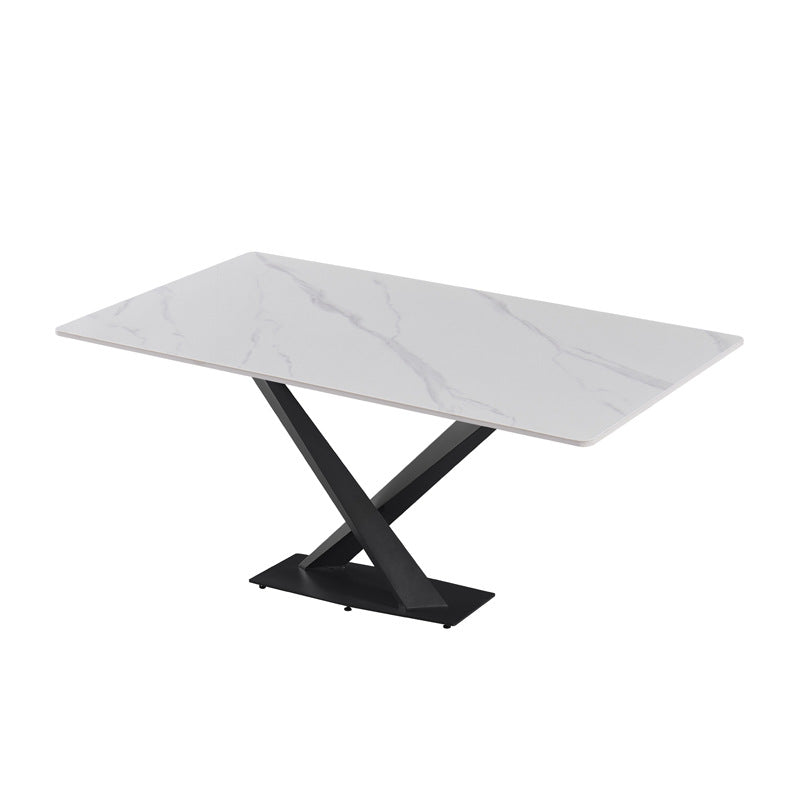 Factory direct italian-inspired luxury sintered stone dining table - modern minimalist rectangular dining table for small spaces