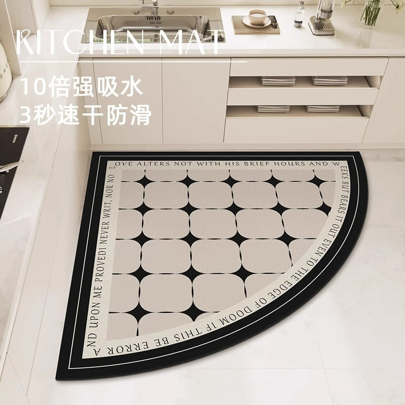 Heart-shaped kitchen mat, diatomaceous earth, non-slip, oil-resistant, wipeable, no-clean, absorbent, household, stain-resistant, floor mat, specialized carpet