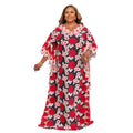 supply plus size women's lace cut outembroiderlace bat sleeve floor-length skirt