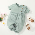 Kids' summer fashion: girls' short-sleeve romper - baby & toddler onesie, casual & simple, 100% cotton