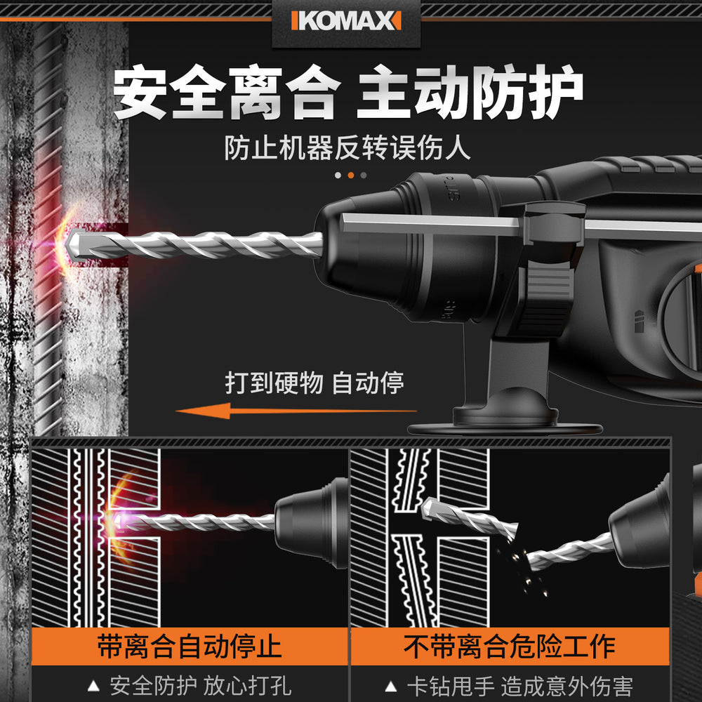 Brushless cordless rotary hammer drill, chisel, and breaker – industrial-grade heavy-duty concrete wireless multi-function high-power impact drill