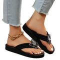 spring/summer new roman style wedge flip-flops rhinestone butterfly outdoor sandals - ready stock wholesale