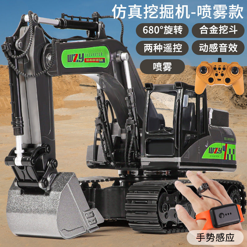 alloy remote control excavator toy car kids boys large engineering vehicle excavator toy wireless excavator