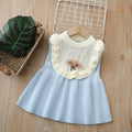 Spring new arrival: sweet cartoon knitted vest dress for little girls