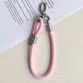 Adjustable polyester wrist lanyard - durable anti-loss phone strap with short chain, sturdy double buckle, and clip for outdoor use