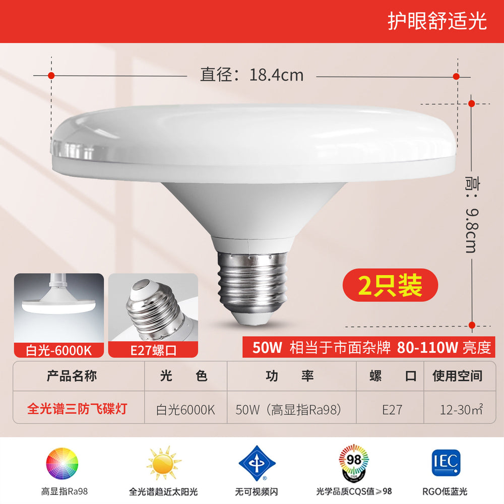 Full spectrum led bulb - super bright, energy-saving, high-power, eye-care e27 screw base, high-intensity lighting, ufo bulb for home use