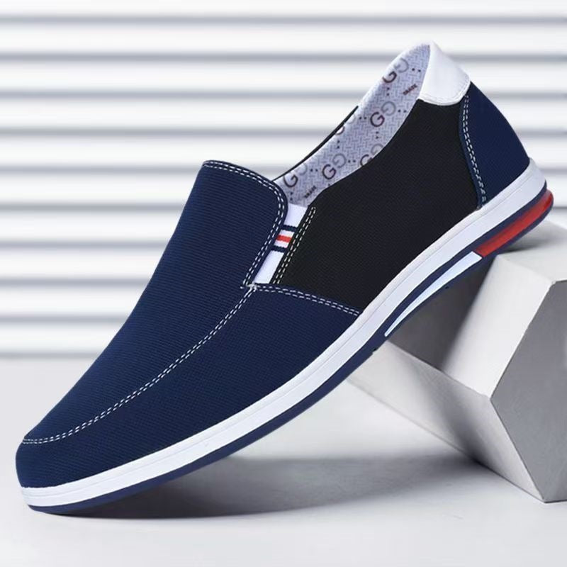 Men's youth korean style british fashion trendy men's shoes business shoes slip-on casual canvas shoes wholesale dropshipping