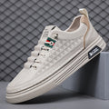 Men's 2026 new white sneakers: spring breathable trendy casual skate shoes, versatile business loafers, and street style footwear